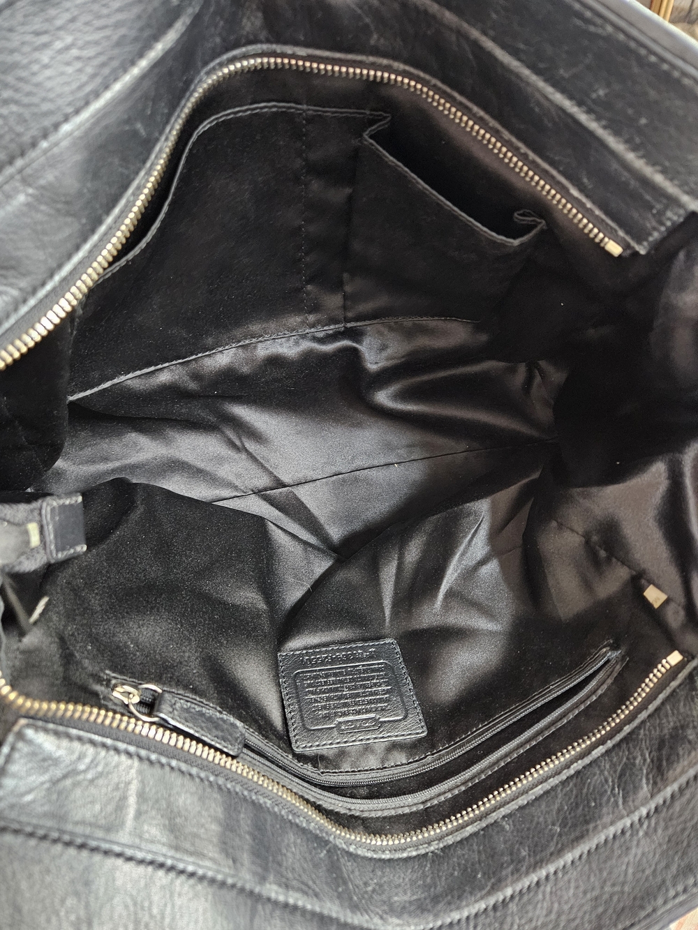 Signature  COACH Taylor Op Art Alexis Carry-All Tote Handbag F25501 Black/black - Picture 12 of 14